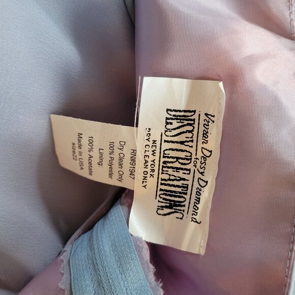 Vintage Dessy Creations Lavender Maxi Dress W/ Side Tie Size 22W 100% Acetate Li - Picture 4 of 7